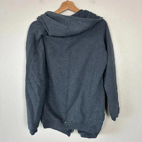 Aritzia Wilfred Rousseau Zip Up Studded Slouchy Oversized Hoodie Gray XS - Picture 5 of 5